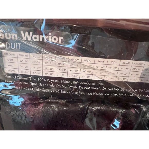 Spirit Halloween Sun Warrior Adult Costume Tunic Arm Gauntlets Belt Headpiece M‎ - Picture 6 of 6